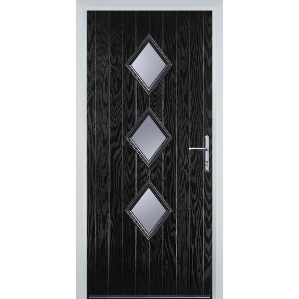 Door Stop 3 Diamond (P3) Composite Contemporary Door In Black Image