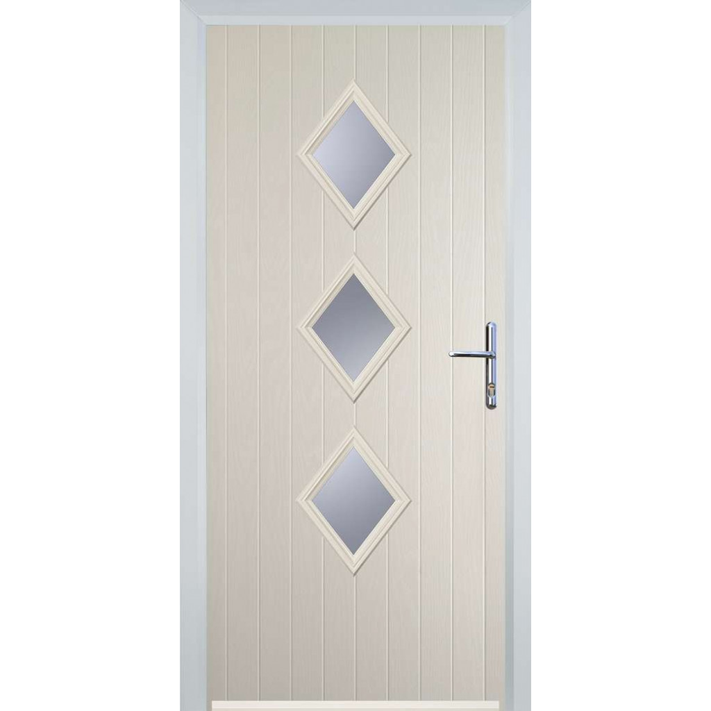 Door Stop 3 Diamond (P3) Composite Contemporary Door In Cream Image