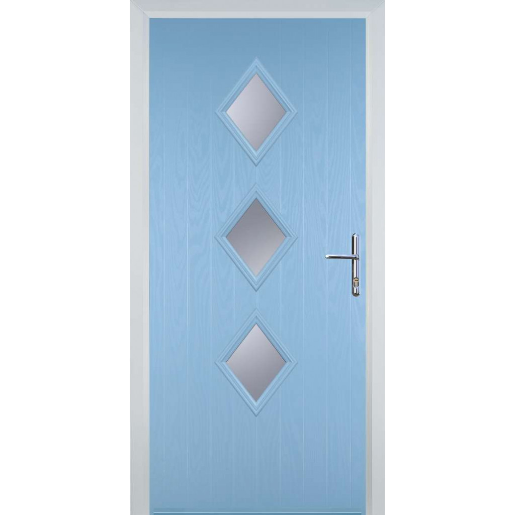 Door Stop 3 Diamond (P3) Composite Contemporary Door In Duck Egg Blue Image