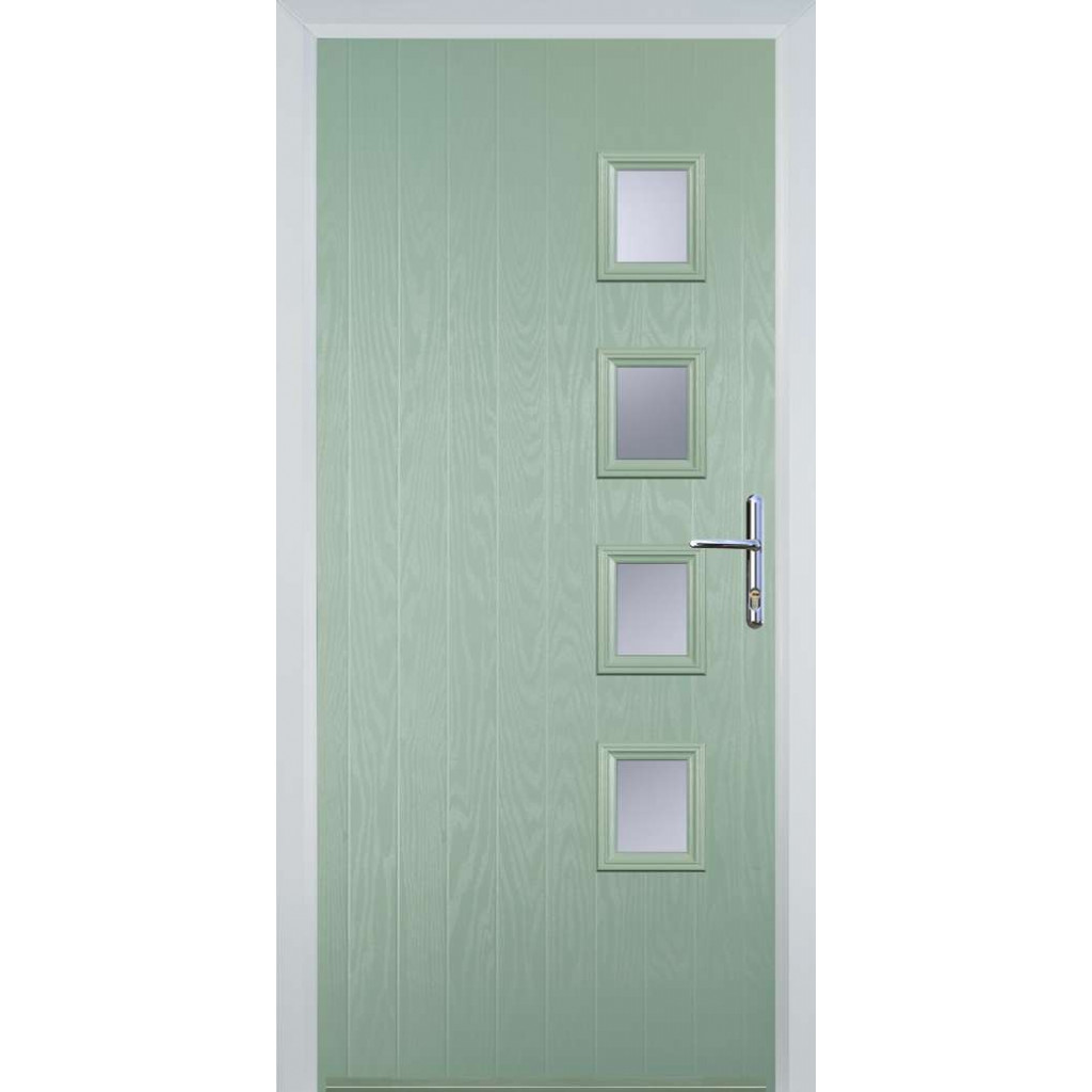 Door Stop 4 Square (W4) Composite Contemporary Door In Chartwell Green Image