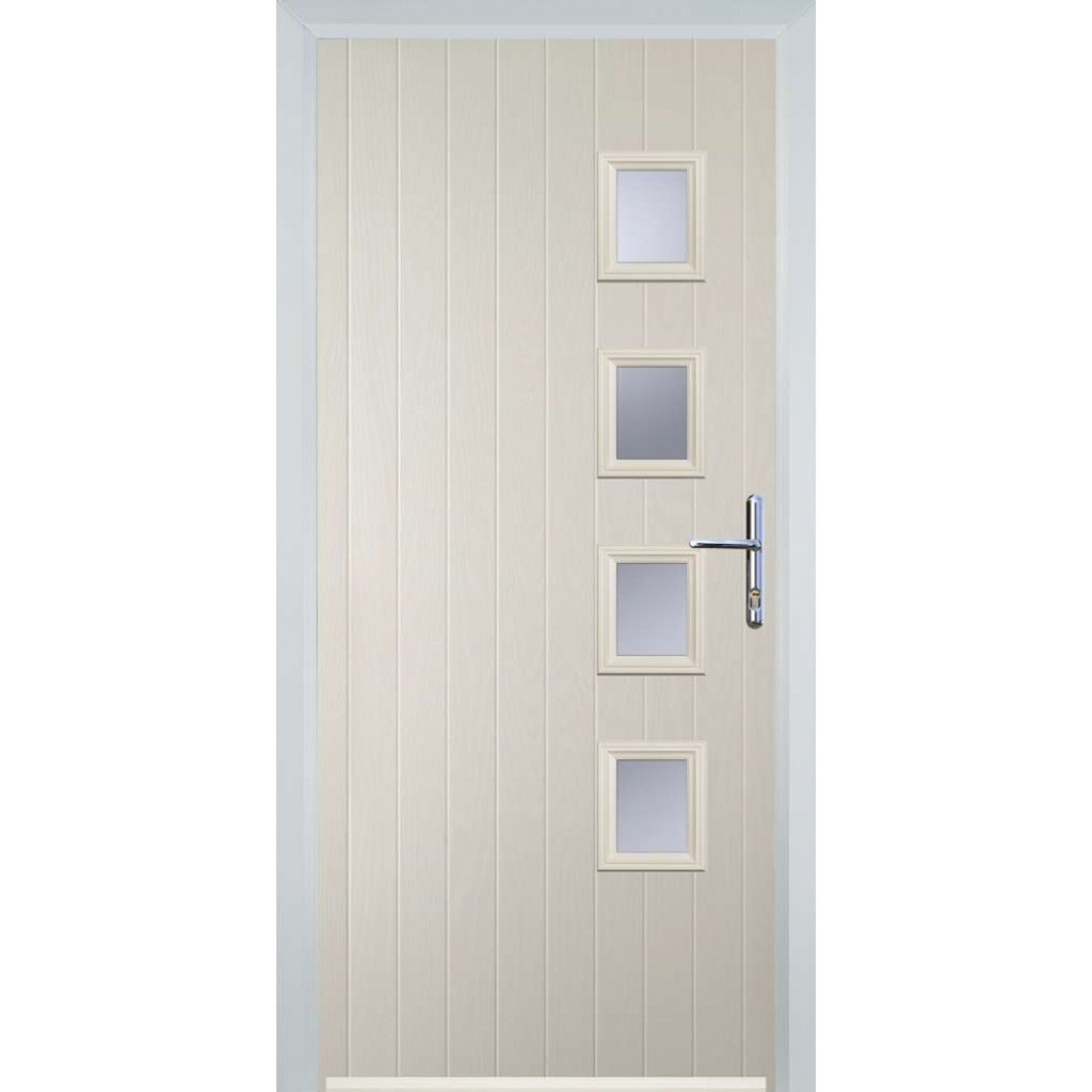 Door Stop 4 Square (W4) Composite Contemporary Door In Cream Image