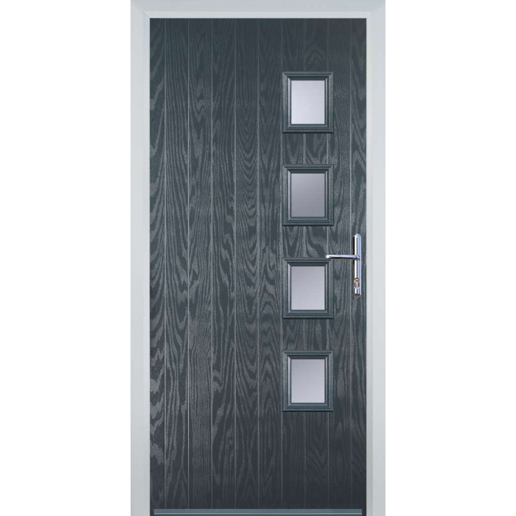 Door Stop 4 Square (W4) Composite Contemporary Door In Grey Image