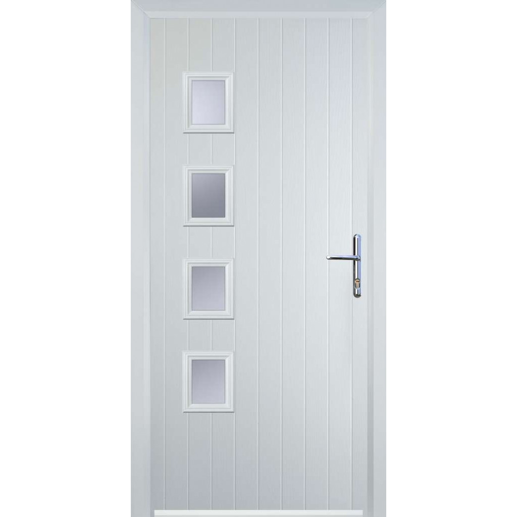 Door Stop 4 Square (W4H) Composite Contemporary Door In White Image