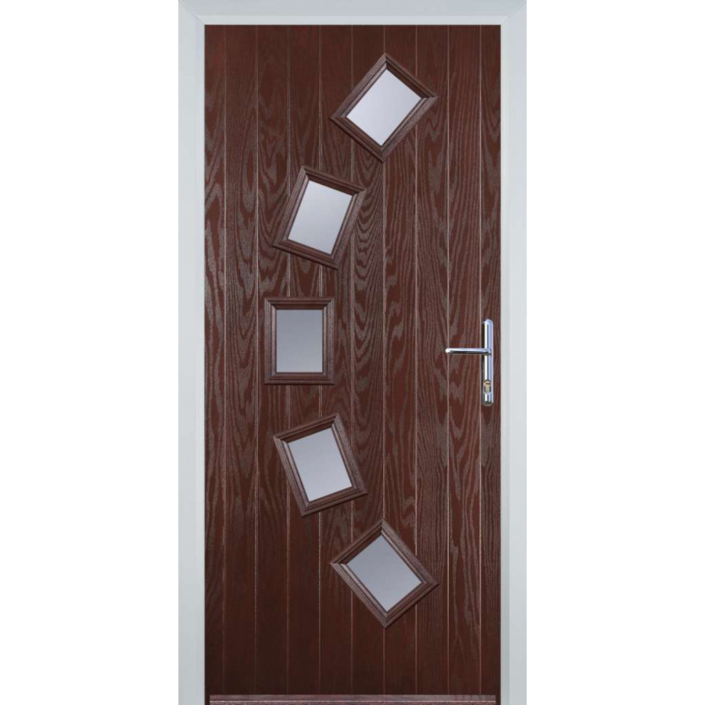 Door Stop 5 Square Curved (54) Composite Contemporary Door In Dark Wood Image