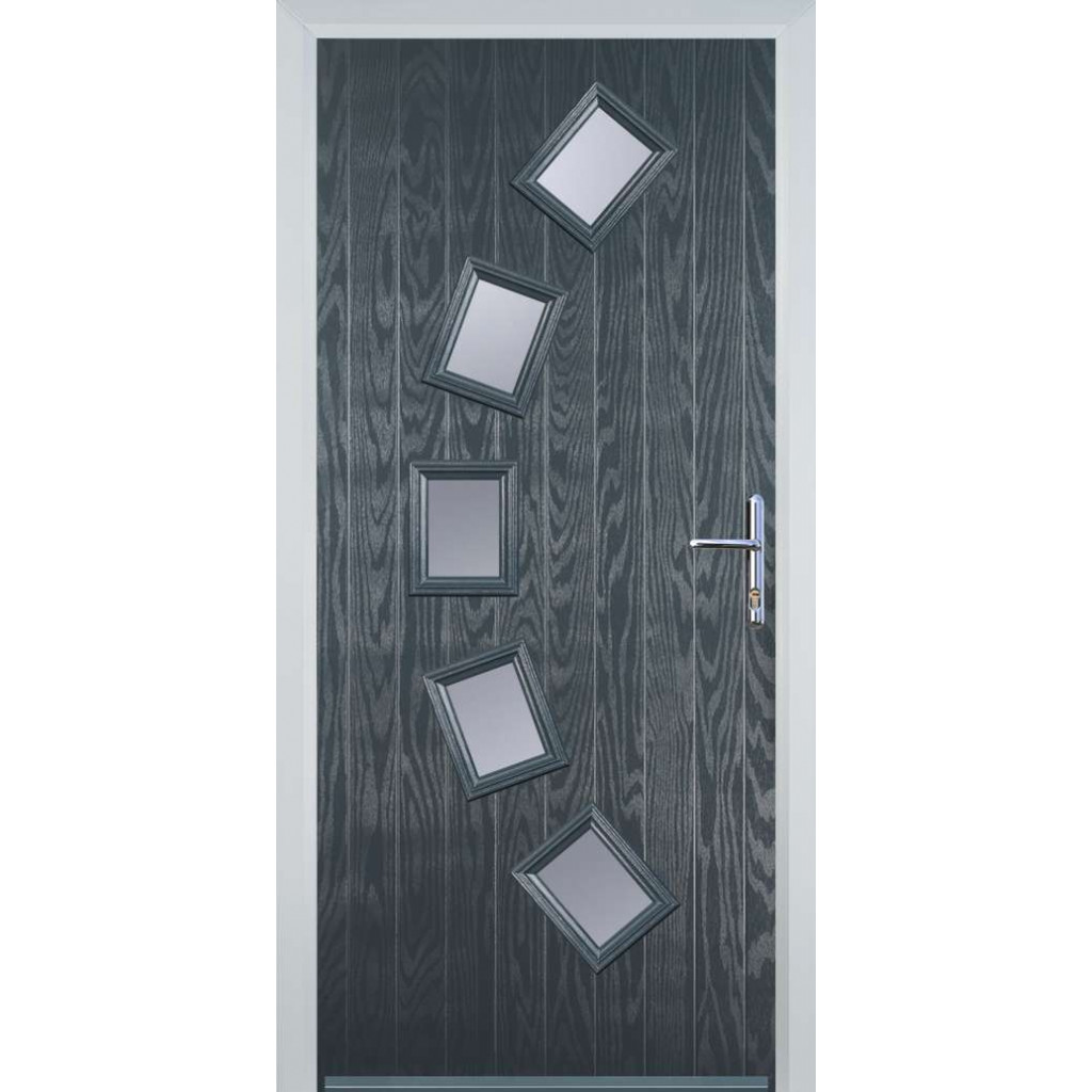 Door Stop 5 Square Curved (54) Composite Contemporary Door In Grey Image