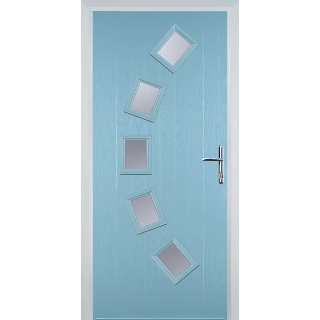 Door Stop 5 Square Curved (54) Composite Contemporary Door In Duck Egg Blue Image