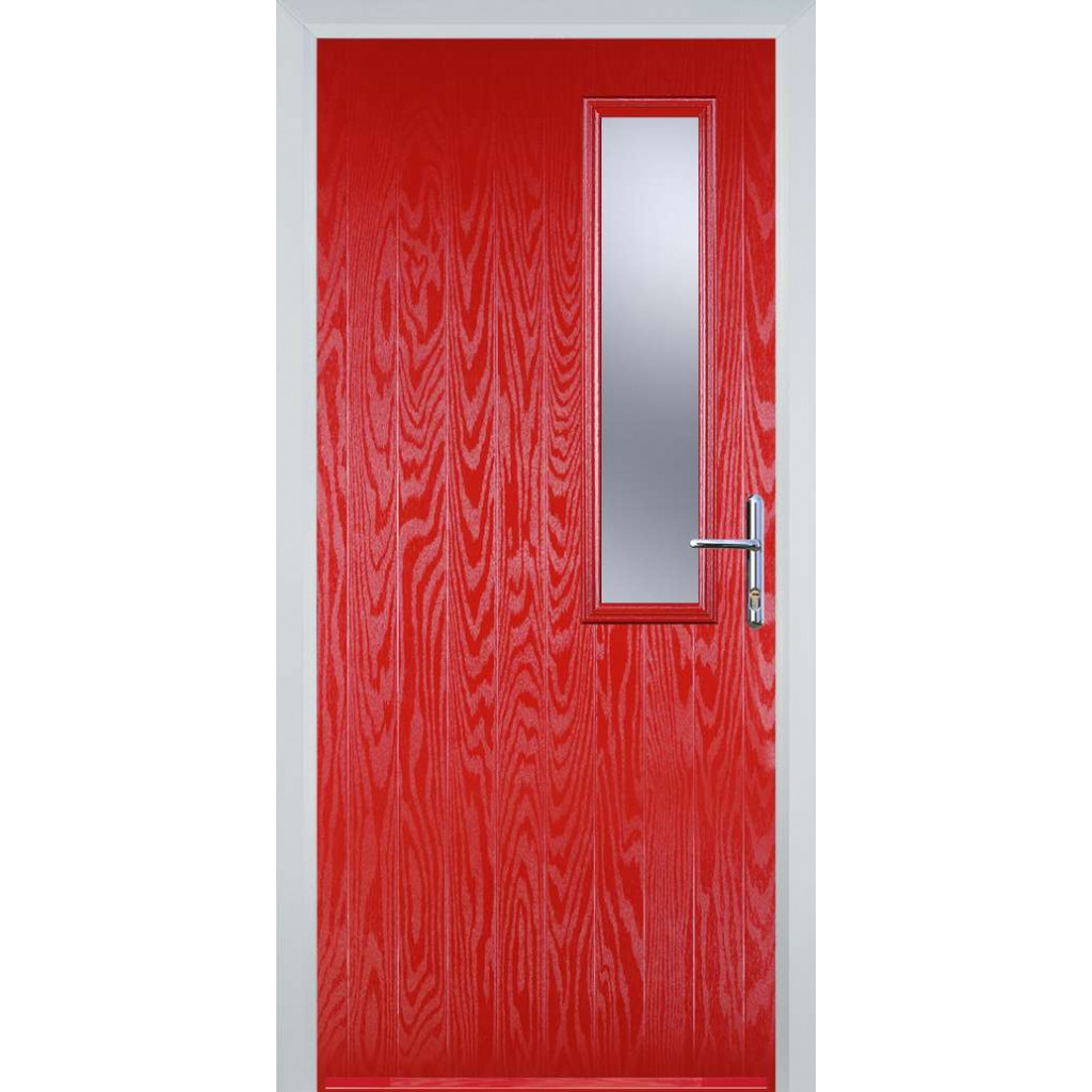 Door Stop Mid Square (56) Composite Contemporary Door In Poppy Red (High Gloss) Image