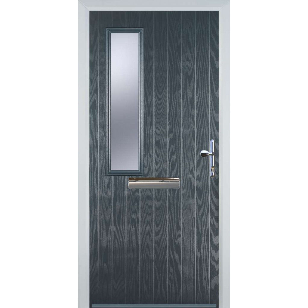Door Stop Mid Square (58) Composite Contemporary Door In Grey Image