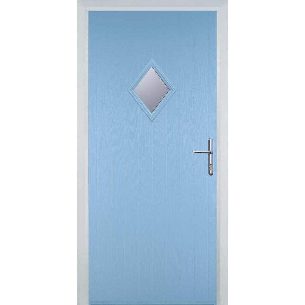 Door Stop Diamond (P) Composite Cottage Door In Duck Egg Blue Image