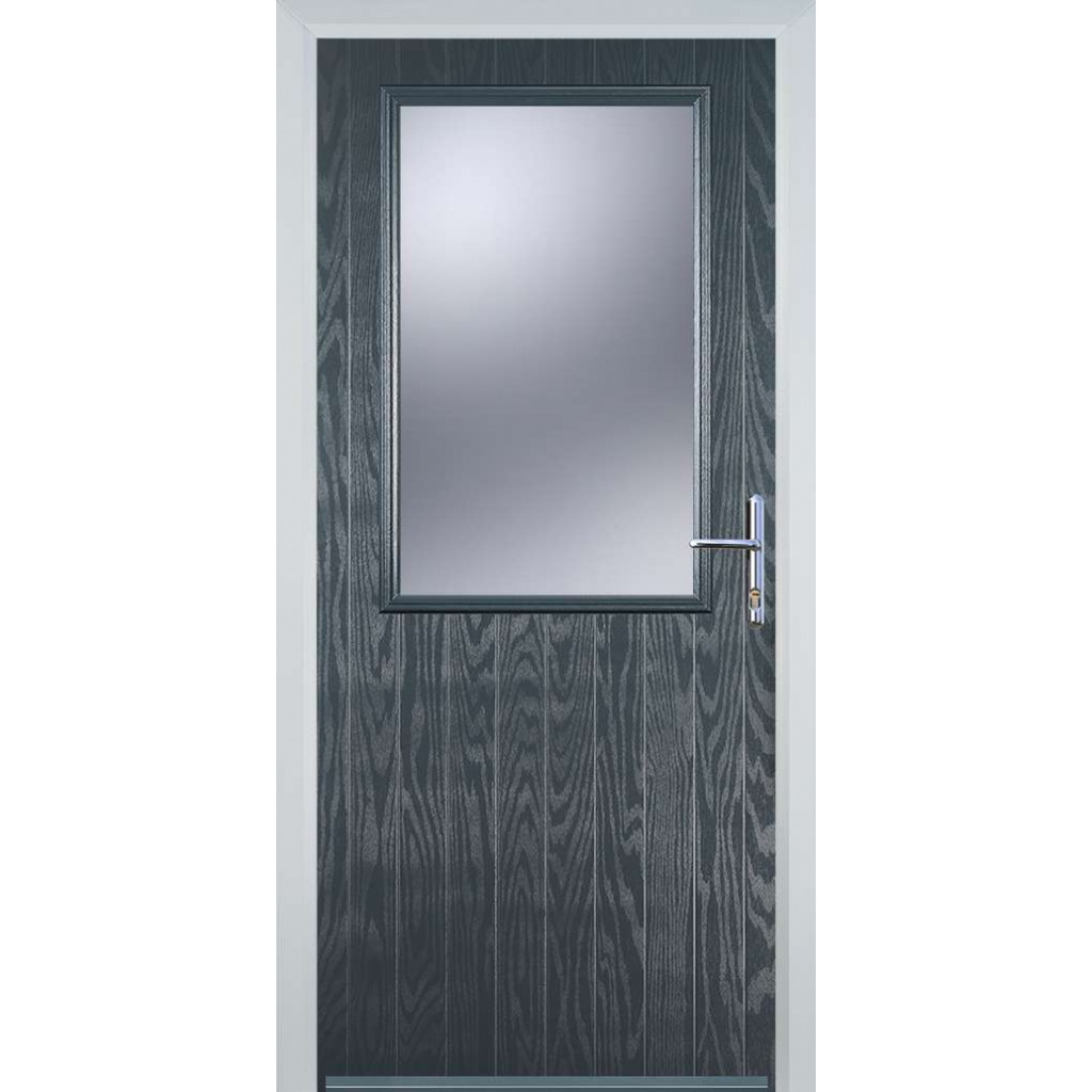 Door Stop Cottage Half Glaze (V) Composite Cottage Door In Grey Image