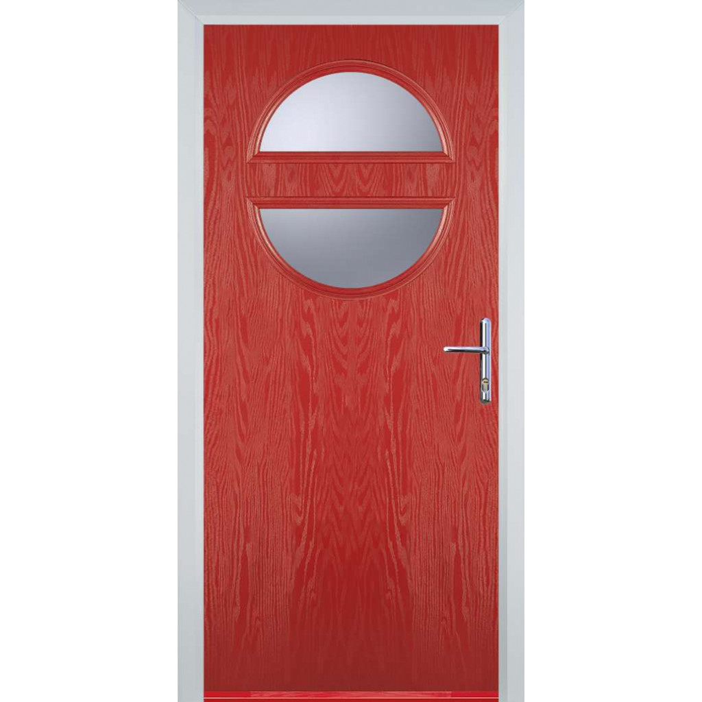 Door Stop Circle - Flush Grained (X) Composite Flush Door In Red Image