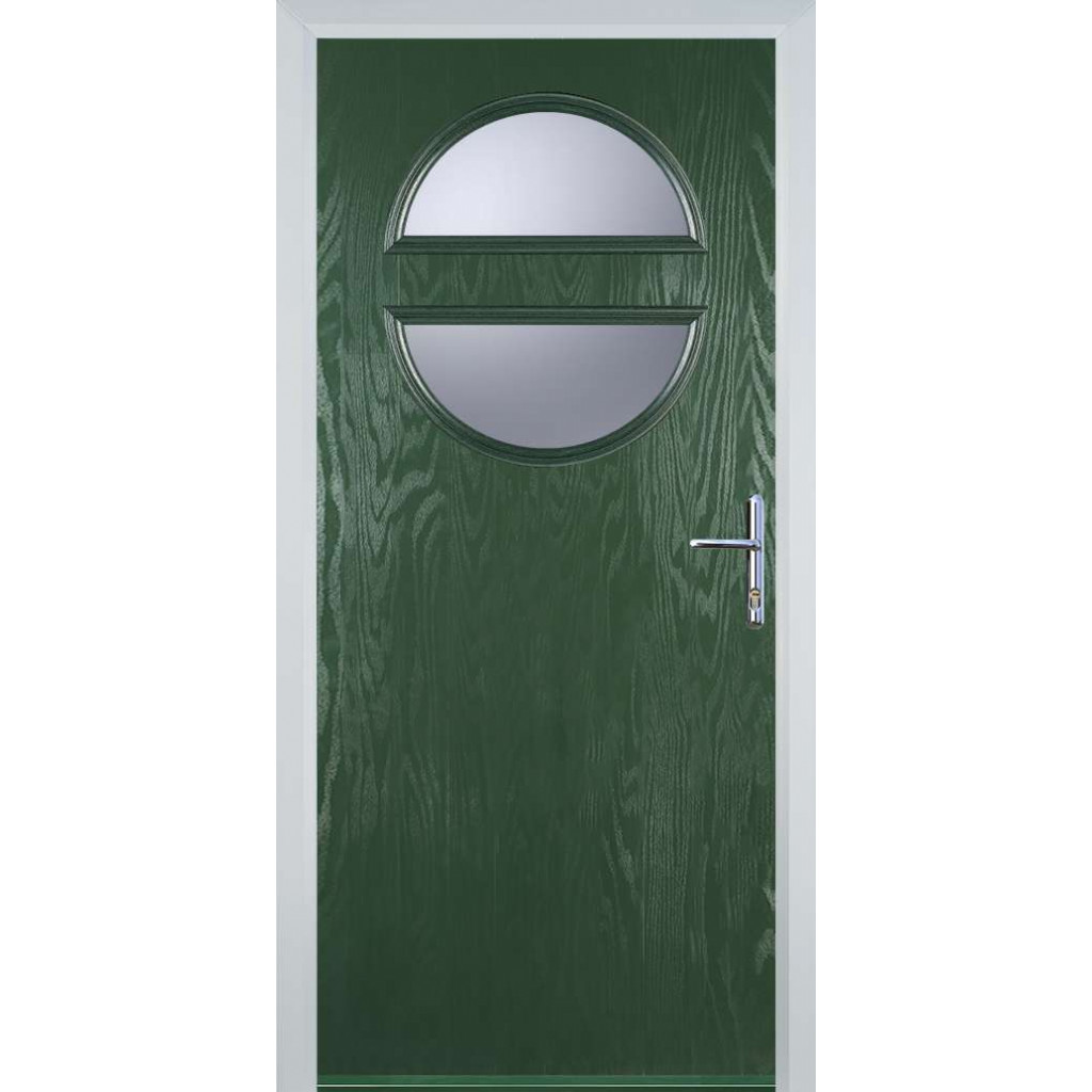 Door Stop Circle - Flush Grained (X) Composite Flush Door In Green Image