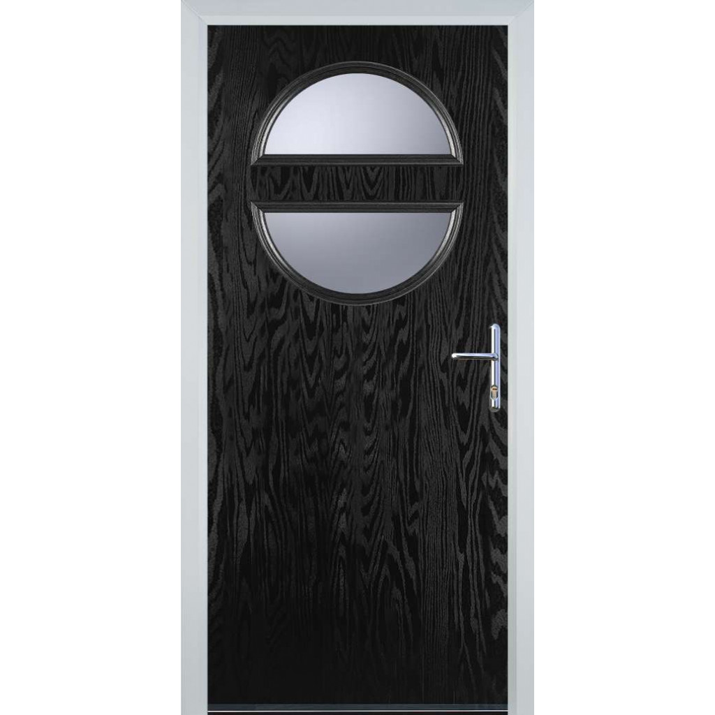 Door Stop Circle - Flush Grained (X) Composite Flush Door In Black Image