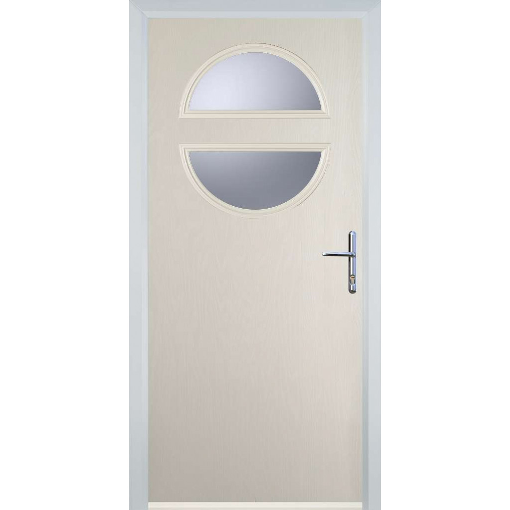 Door Stop Circle - Flush Grained (X) Composite Flush Door In Cream Image