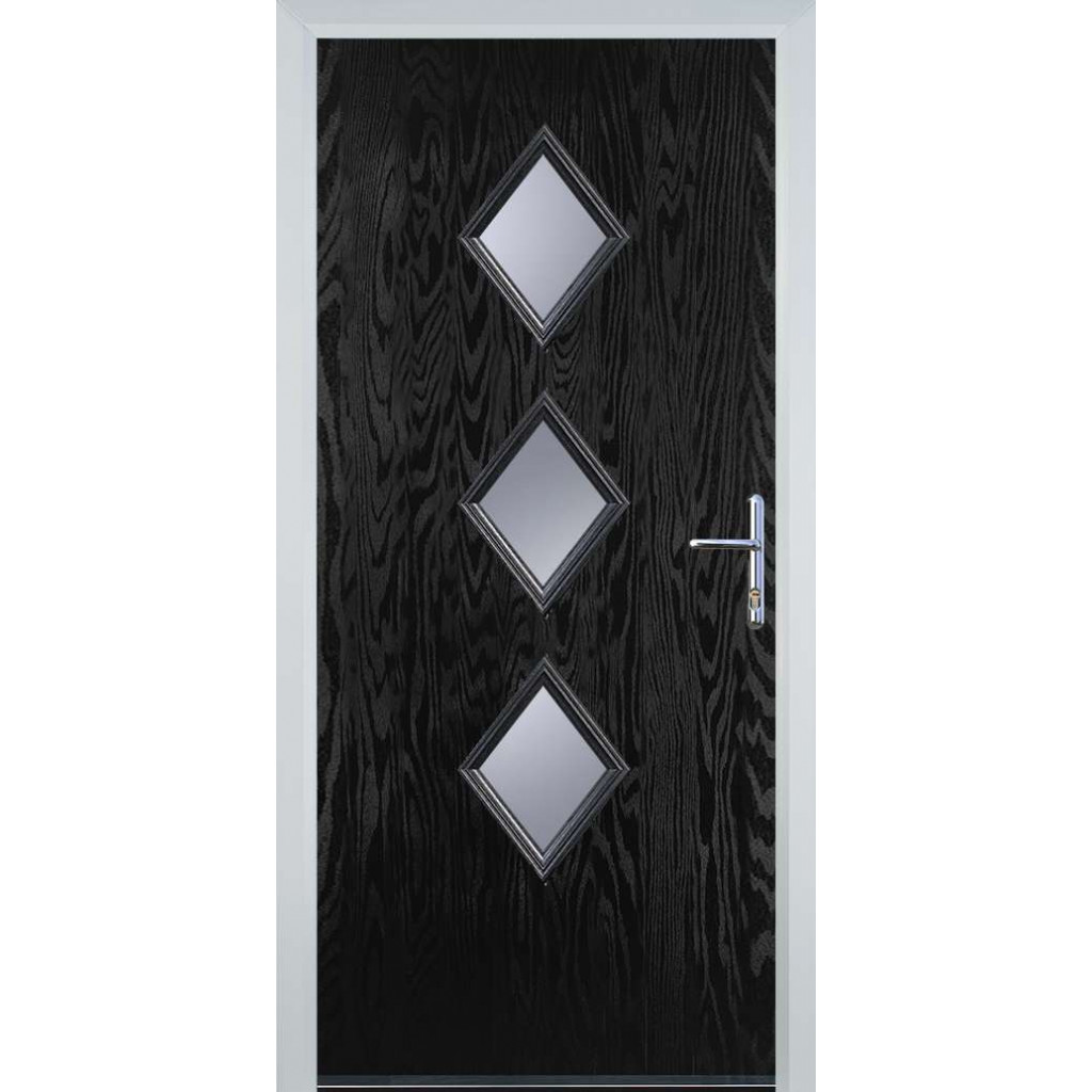Door Stop 3 Diamond - Flush Grained (P3) Composite Flush Door In Black Image