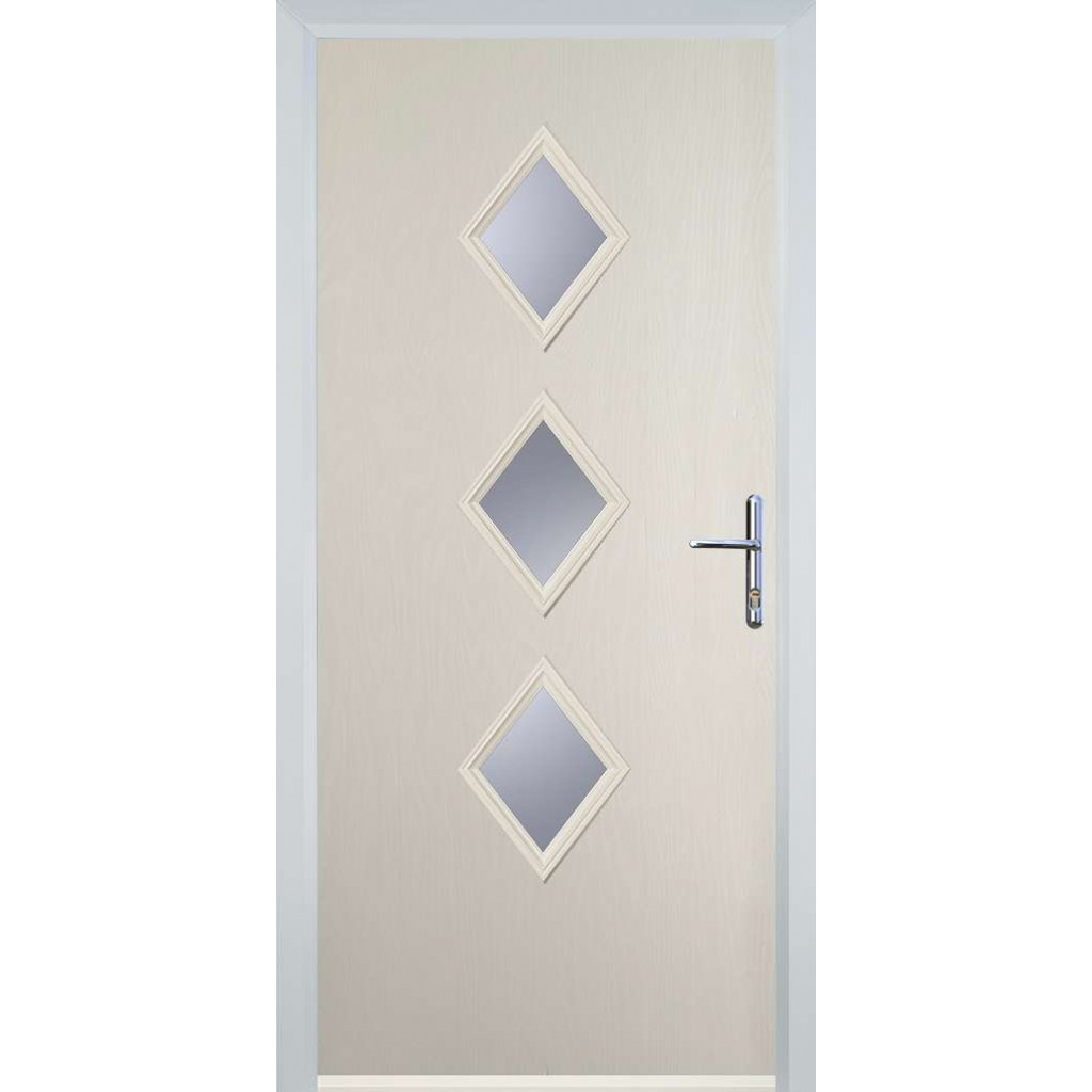 Door Stop 3 Diamond - Flush Grained (P3) Composite Flush Door In Cream Image