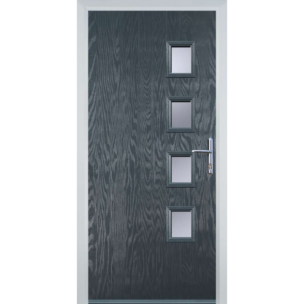 Door Stop 4 Square - Flush Grained (W4) Composite Flush Door In Grey Image