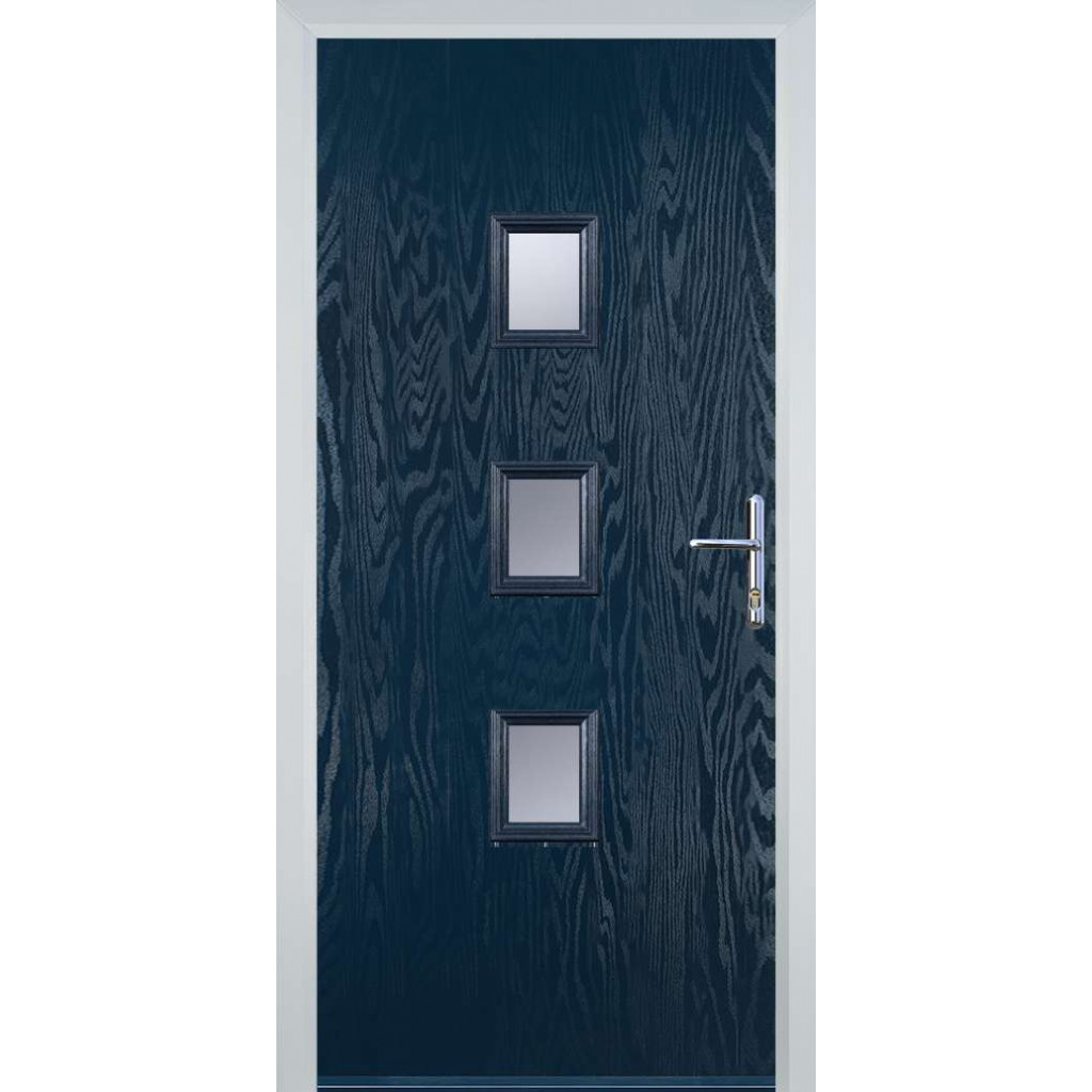 Door Stop 3 Square Mid - Flush Grained (Y3) Composite Flush Door In Blue Image
