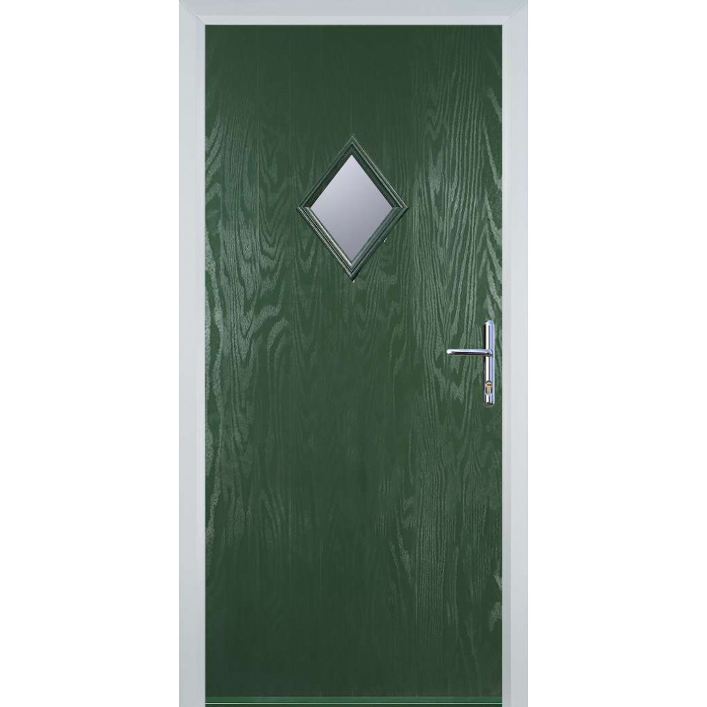 Door Stop Diamond - Flush Grained (P) Composite Flush Door In Green Image