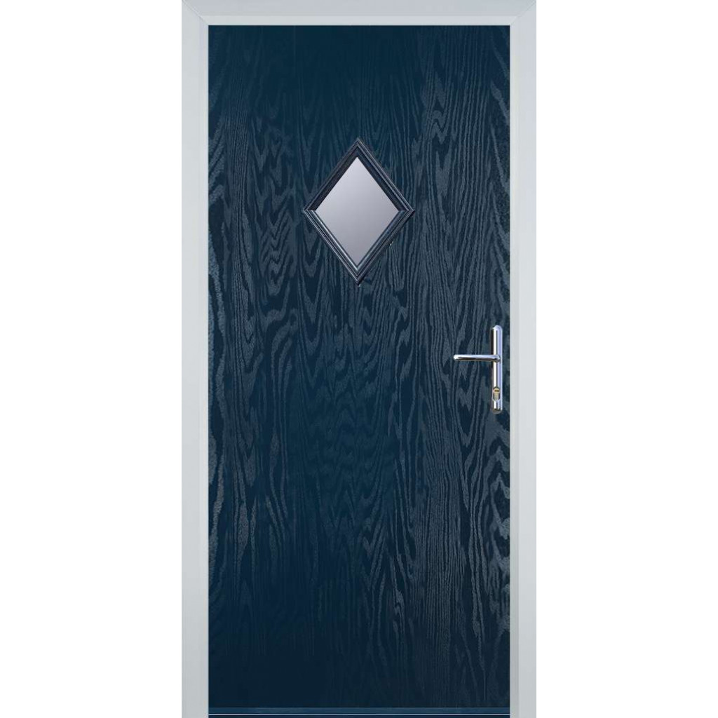Door Stop Diamond - Flush Grained (P) Composite Flush Door In Blue Image
