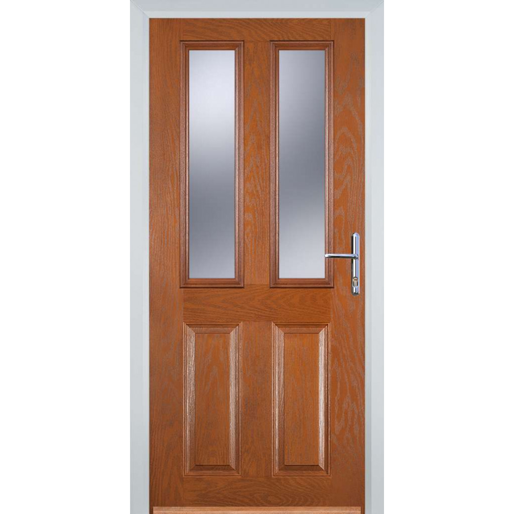 Door Stop 2 Panel 2 Square (C) Composite Traditional Door In Oak Image