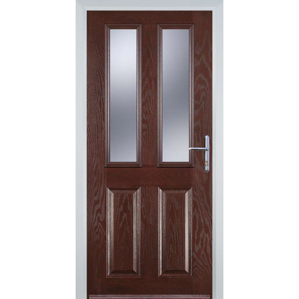 Door Stop 2 Panel 2 Square (C) Composite Traditional Door In Dark Wood Image