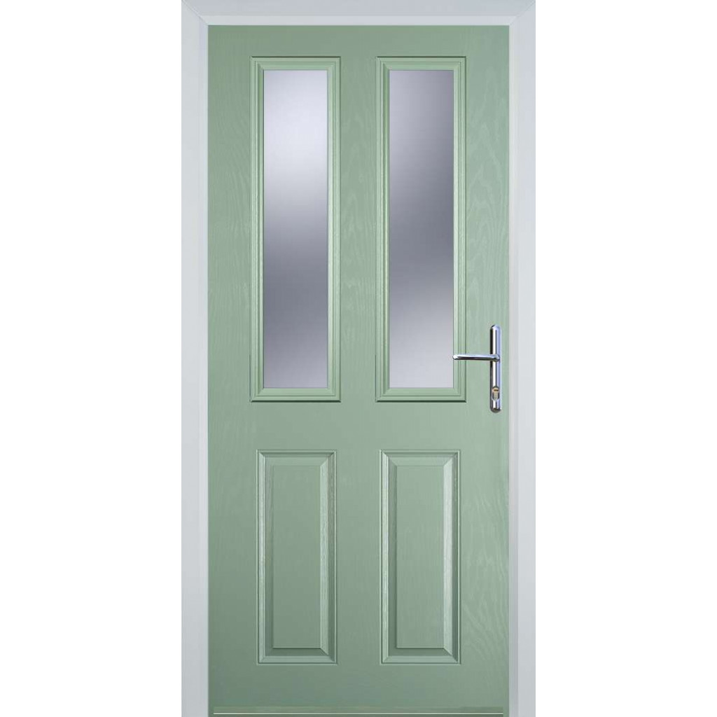 Door Stop 2 Panel 2 Square (C) Composite Traditional Door In Chartwell Green Image