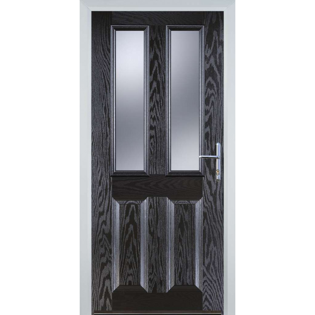 Door Stop 2 Panel 2 Square (C) Composite Traditional Door In Black Brown Image
