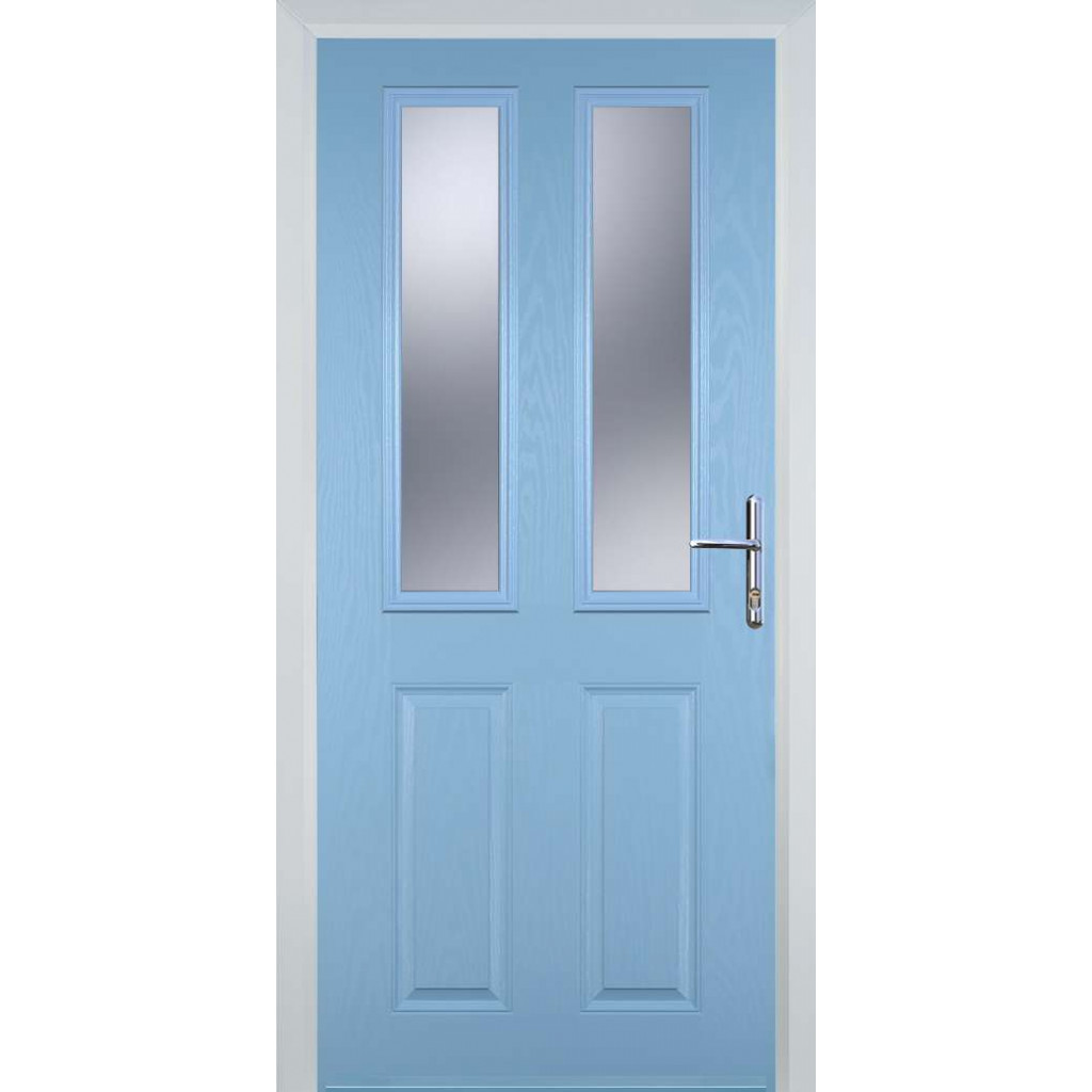 Door Stop 2 Panel 2 Square (C) Composite Traditional Door In Duck Egg Blue Image