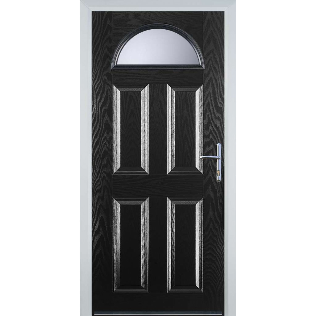 Door Stop 4 Panel 1 Arch (D) Composite Traditional Door In Black Image