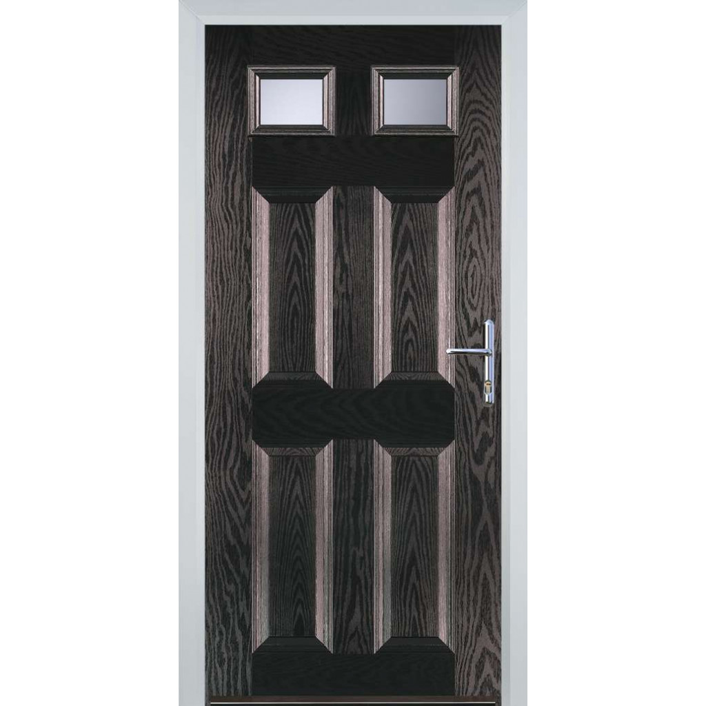 Door Stop 4 Panel 2 Square (I) Composite Traditional Door In Black Brown Image