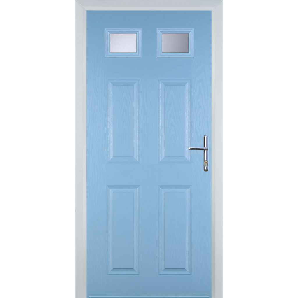 Door Stop 4 Panel 2 Square (I) Composite Traditional Door In Duck Egg Blue Image