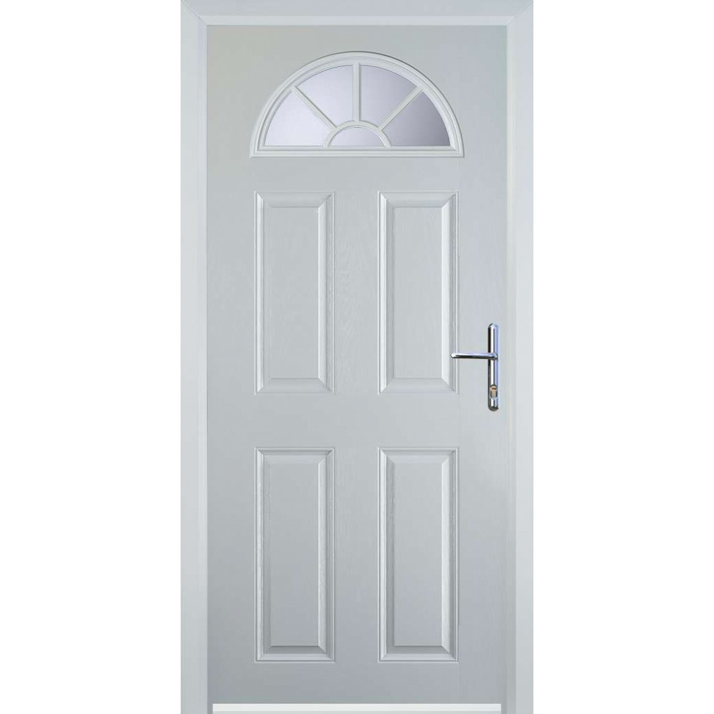 Door Stop 4 Panel Sunburst (J) Composite Traditional Door In White Image