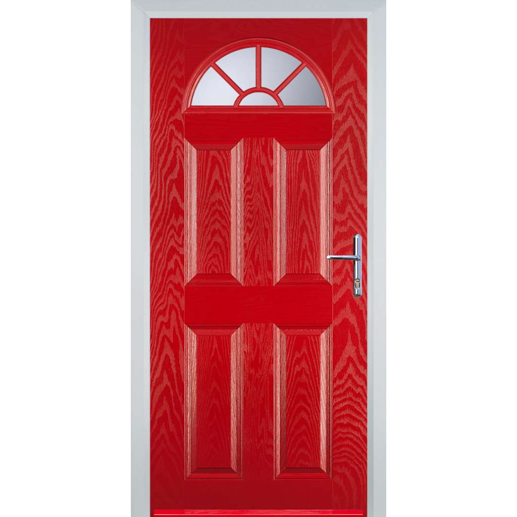 Door Stop 4 Panel Sunburst (J) Composite Traditional Door In Red Image