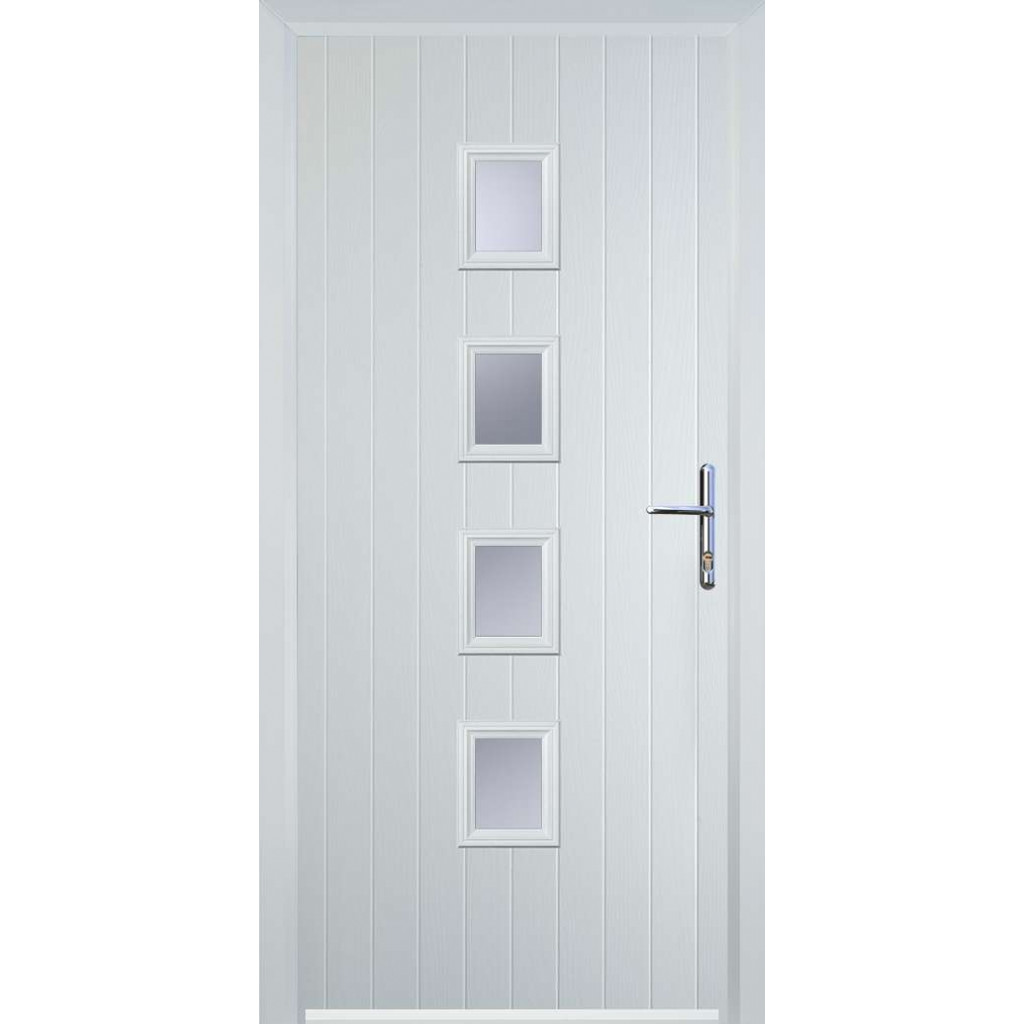Door Stop 4 Square (W) Composite Contemporary Door In White Image