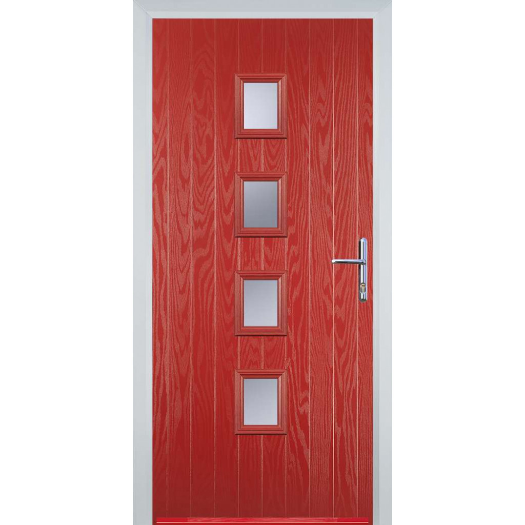 Door Stop 4 Square (W) Composite Contemporary Door In Red Image