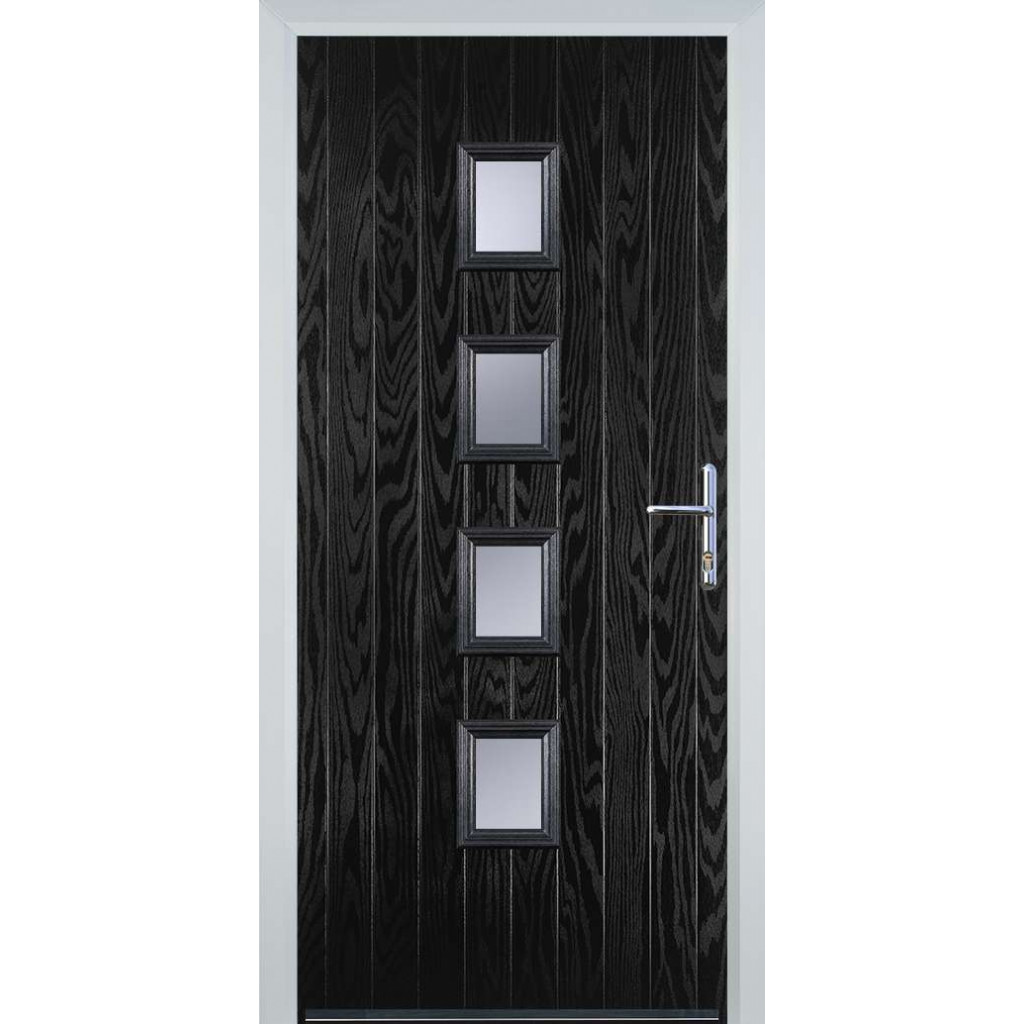 Door Stop 4 Square (W) Composite Contemporary Door In Black Image