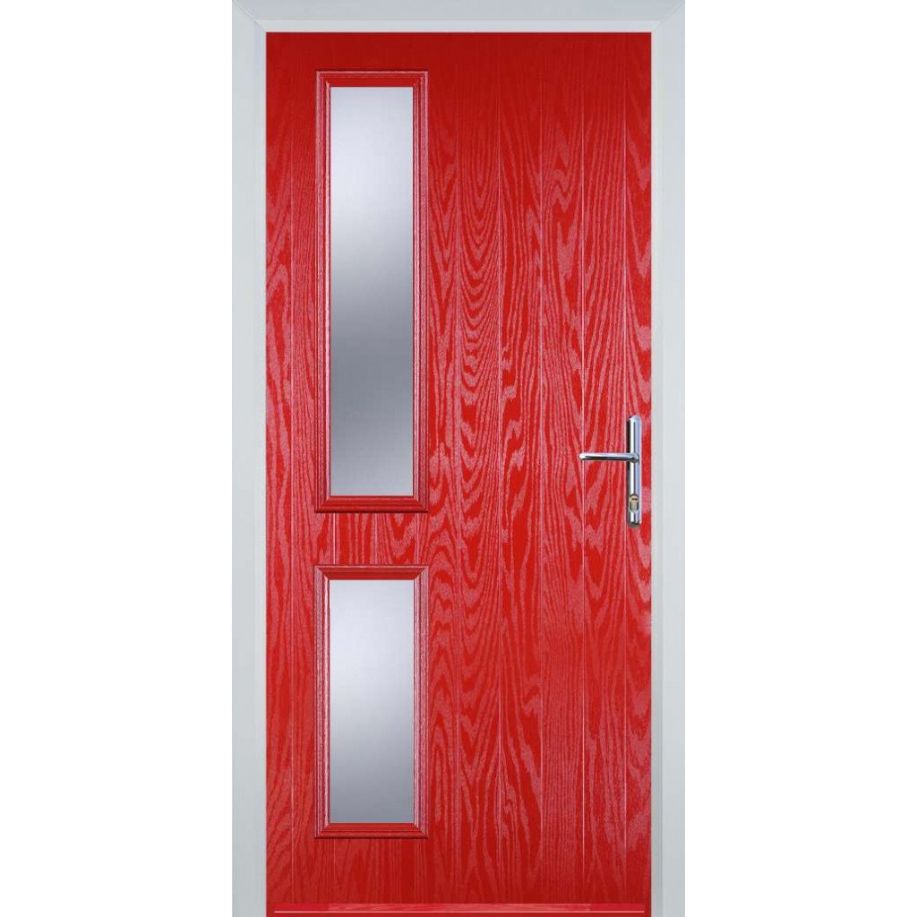 Door Stop Twin Side (ZH) Composite Contemporary Door In Poppy Red (High Gloss) Image