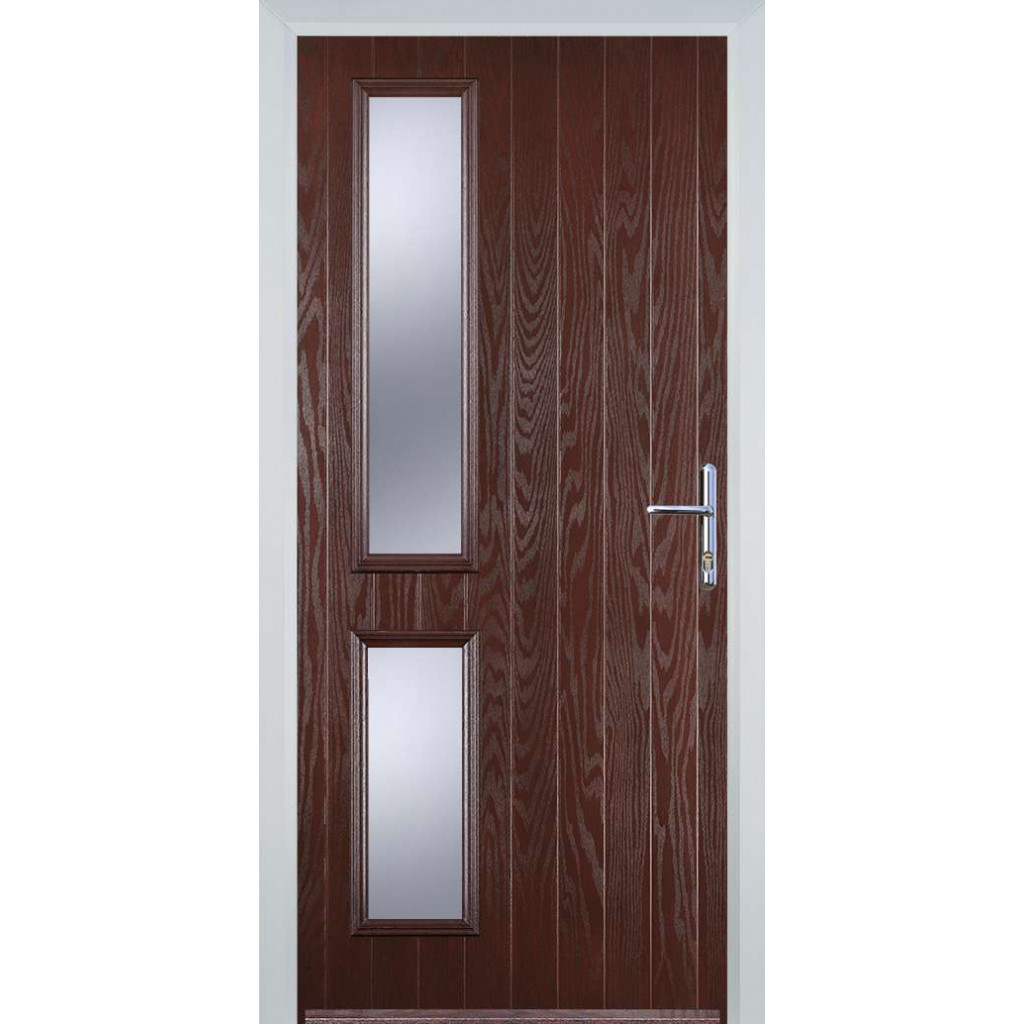 Door Stop Twin Side (ZH) Composite Contemporary Door In Dark Wood Image