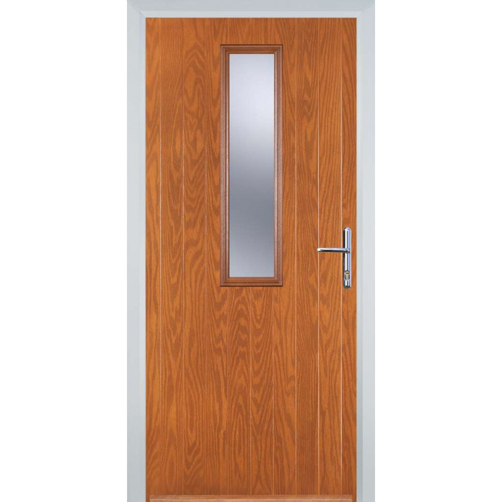 Door Stop Mid Square (57) Composite Contemporary Door In Oak Image
