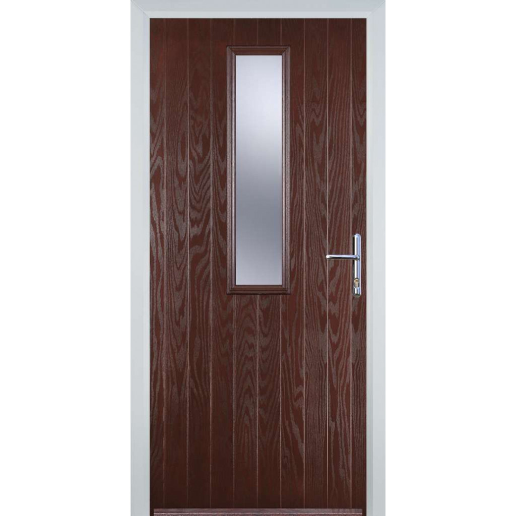 Door Stop Mid Square (57) Composite Contemporary Door In Dark Wood Image