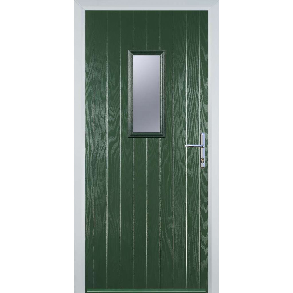 Door Stop 1 Square (U) Composite Cottage Door In Green Image