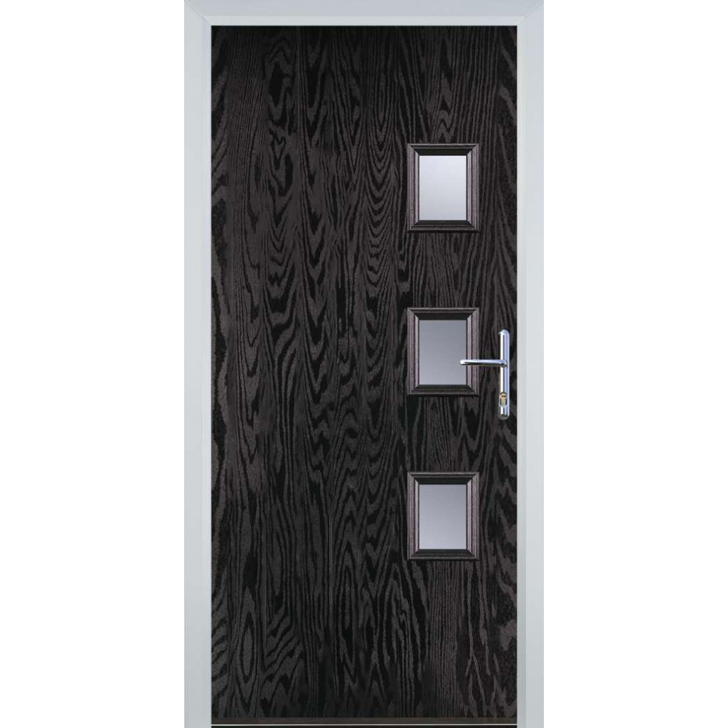 Door Stop 3 Square - Flush Grained (Y) Composite Flush Door In Black Brown Image