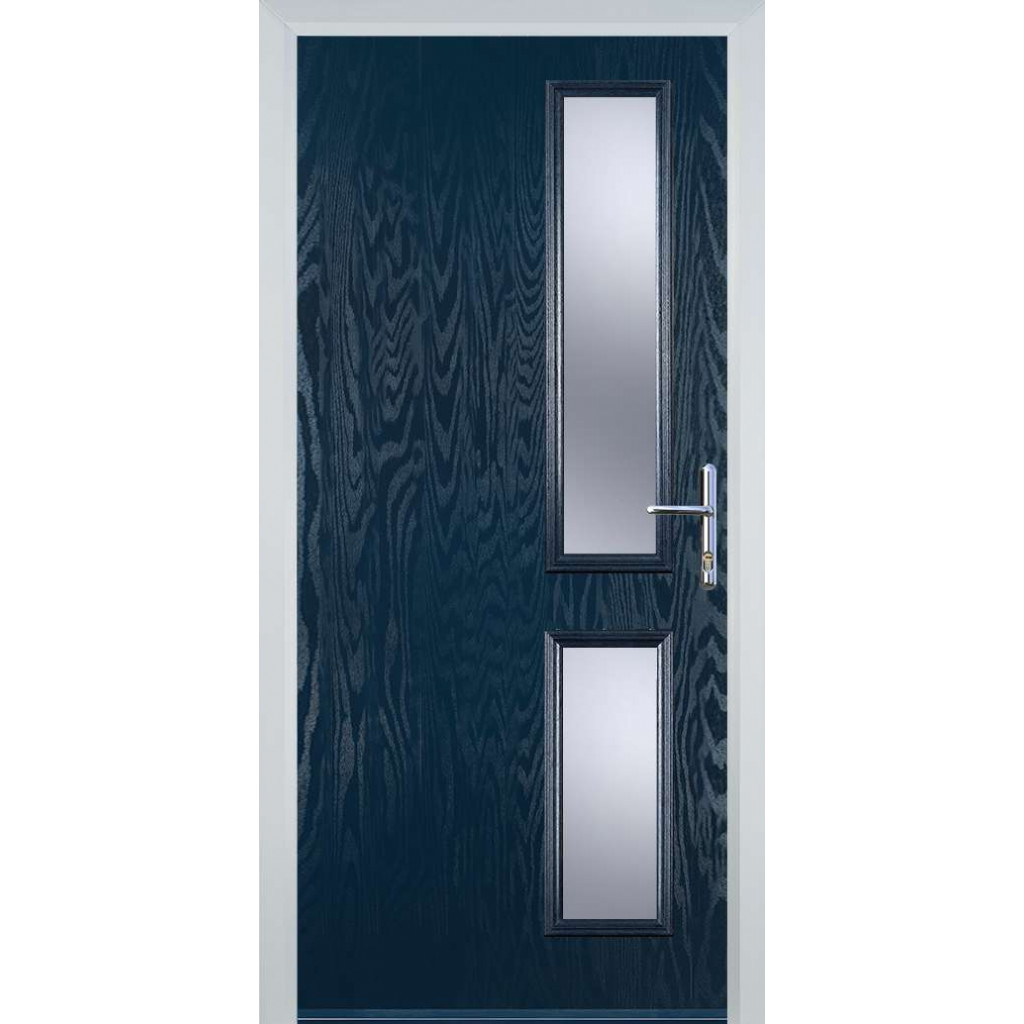 Door Stop Twin Side - Flush Grained (Z) Composite Flush Door In Blue Image