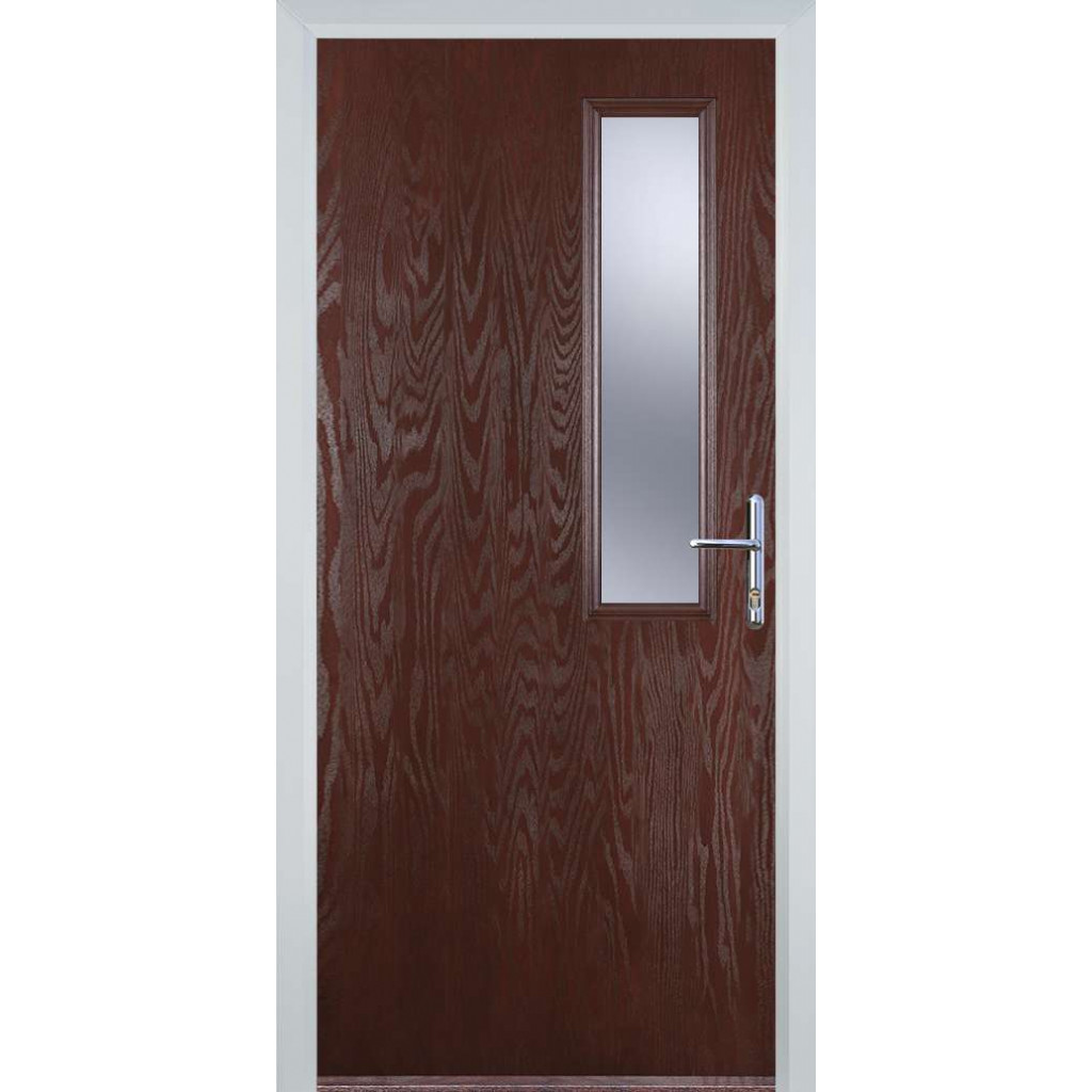 Door Stop Mid Square - Flush Grained (56) Composite Flush Door In Dark Wood Image