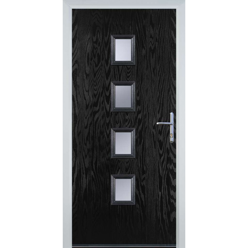 Door Stop 4 Square - Flush Grained (W) Composite Flush Door In Black Image