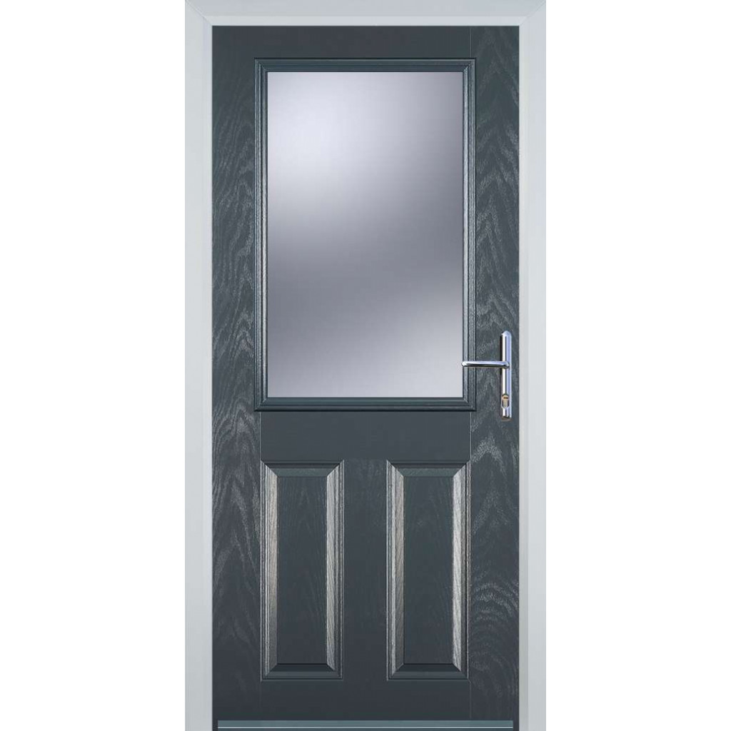 Door Stop 2 Panel 1 Square (F) Composite Traditional Door In Grey Image