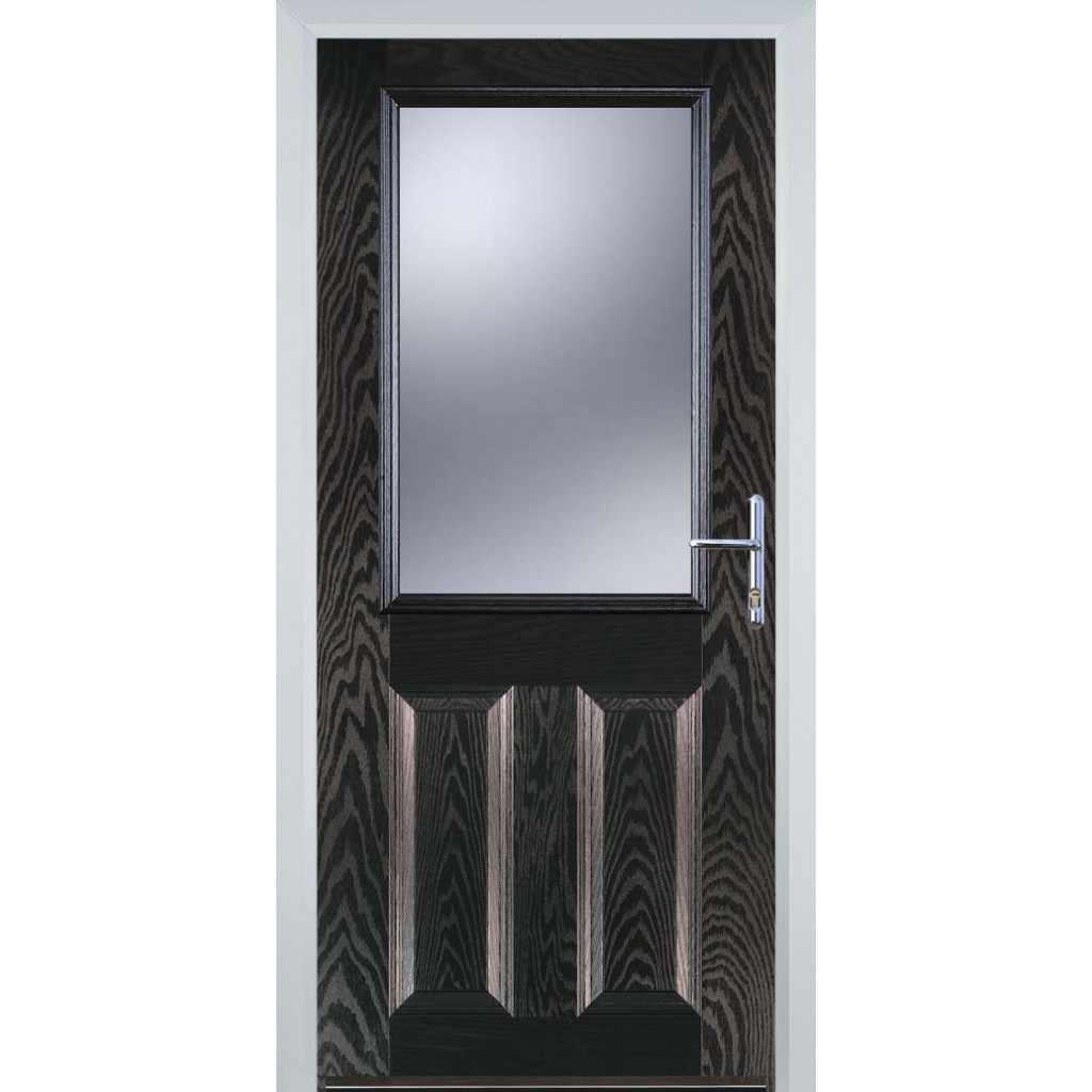 Door Stop 2 Panel 1 Square (F) Composite Traditional Door In Black Brown Image