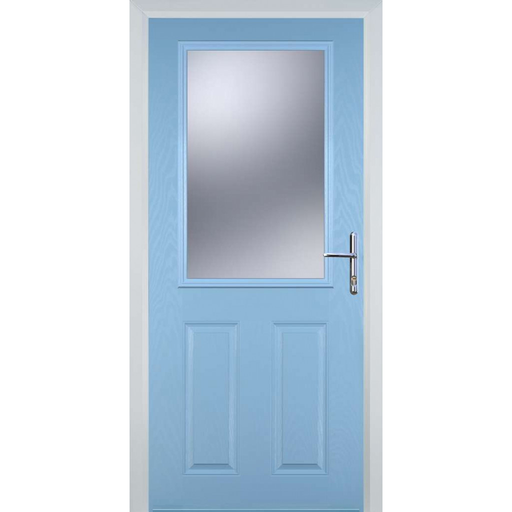Door Stop 2 Panel 1 Square (F) Composite Traditional Door In Duck Egg Blue Image