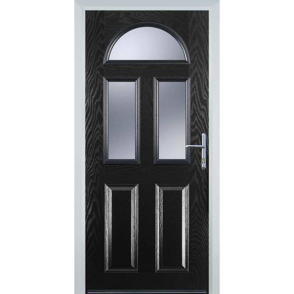 Door Stop 2 Panel 2 Square 1 Arch (G) Composite Traditional Door In Black Image